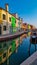 Venice - Scenic view of bright colorful houses the island of Burano in city of Venice, Veneto