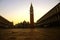 Venice: silhouette of St. Mark square at sunset