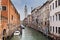 Venice Small Canal Tower Day