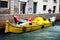 Venice Street Scene DHL delivery boat Italy