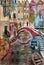 Venice streets colorful fine art oil painting