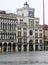 Venice submerged by high tide and water in Saint Mark Square wit