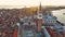 Venice sunrise, aerial view of Campanile di San Marco or St Mark's belfry, Italy
