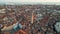 Venice sunrise, aerial view of Saint Stephen Bell Tower and Campo Sant'Angelo