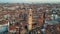 Venice sunrise, aerial view of Saint Stephen Bell Tower and Campo Sant'Angelo