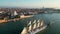 Venice sunrise skyline, aerial view, Italy