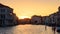 Venice at sunset, Italy. Panorama of the famous Grand Canal at night