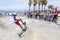 VENICE, UNITED STATES - MAY 21, 2015: Ocean Front Walk at Venice Beach, Skatepark , California. Venice Beach is one of
