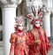 Venice, VE, Italy - February 5, 2018: man and woman with great m