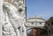 Venice, VE, Italy - May 18, 2020:. Statue of Drunken Noah and bridge of sighs