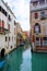 Venice, Veneto / Italy - March 2018: Colorful buildings line the waterway in Venice, Italy.