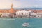 VENICE, VENETO/ITALY â€“ JULY 16 2018: Seaview of Piazza San Marco and The Doge`s Palace