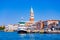 Venice waterfront and ferry terminals Venice lagoon Italy
