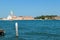 Venice - Wooden pole with scenic view over Venetian lagoon in Venice, Veneto, Northern Italy