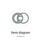 Venn diagram outline vector icon. Thin line black venn diagram icon, flat vector simple element illustration from editable