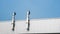 Vents and roof of Factory or warehouse building in industrial estate with blue sky and copy space