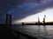 Ventspils harbour and beautiful cloudy sky, Latvia