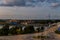 Ventspils. Panorama of the city at night