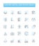 Venture capital and private equity vector line icons set. Venture, Capital, Private, Equity, Investing, Financing