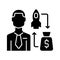 Venture capitalist black glyph icon