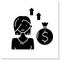 Venture female capitalist glyph icon