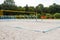 Venue with Volleyball courts, a volleyball net on the beach