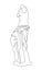 Venus de Milo. Aphrodite from the island of Melos. Continuous line drawing illustration