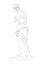 Venus de Milo. Aphrodite from the island of Melos. Continuous line drawing. Vector illustration