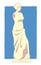 Venus de milo picture in simple style vector illustration. Greece greeting card design. Cartoon color drawing isolated