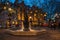 The Venus Fountain and Christmas decorations on Sloane Square, L