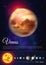 Venus planet colorful poster with solar system