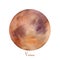 Venus planet watercolor isolated on white background. Watercolour hand drawn gray, rose and beige planet magic art work