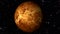 Venus Rotating on a Moving Star Backgrund. Loopable