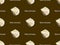 Venus verrucosa seamless pattern on brown background. Pixel style