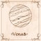 Venus. Vintage stylized outline drawing of the Venus. The symbols of astrology and astronomy