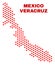 Veracruz State Map - Mosaic of Love Hearts