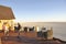 From the Veranda of the Onkoshi Camp the guests have a breathtaking view over the Etosha Saltpans