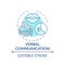 Verbal communication turquoise concept icon