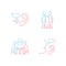 Verbal and nonverbal communication gradient linear vector icons set