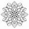 Verbena Mandala Coloring Page: Black And White Floral Design