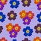 Verbena. Seamless pattern texture of flowers. Floral background, photo collage
