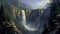 Verdant Gorge Serenade: Waterfall\'s Resonant Song./n