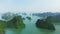 The verdant karst cliffs of Cat Ba in Ha Long Bay and Lan Ha in the South China Sea