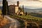 Verdant Landscape of tuscany winery scenic rural. Generate AI