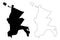 Vereeniging City Republic of South Africa, RSA, Gauteng Province map vector illustration, scribble sketch City of Vereeniging