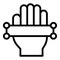 Verification palm scanner icon outline vector. Biometric scan