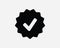 Verified Badge Icon. Tick Check Mark OK Approved Approval Sign. Checkmark Account Verification Stamp Symbol Vector Graphic Clipart