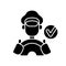 Verified drivers black glyph icon
