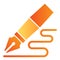 Verified Fountain pen flat icon. Feather pen drawing line color icons in trendy flat style. Pen writing gradient style