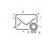 Verified Mail line icon. Confirmed Message correspondence sign. Vector